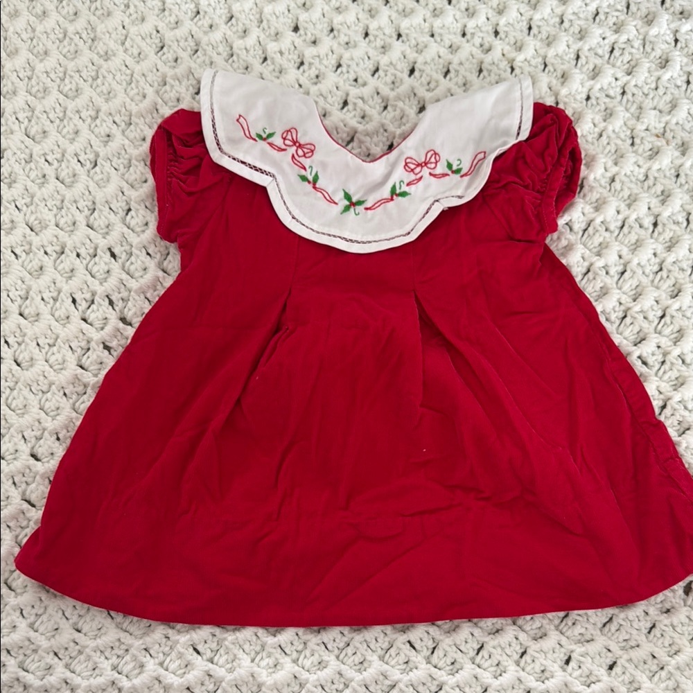 Red Embroidered Kids Formal Dress